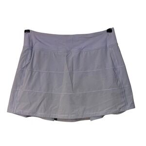 Lululemon Womens Pace Rival Mid‎ Rise Skirt Skort Lined Blue Purple Sz 6 LW8AADT